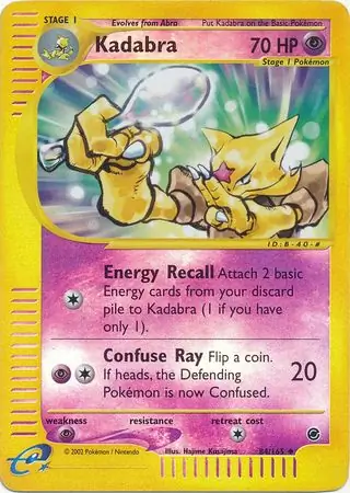 Kadabra Reverse Holo Pokemon card from Expedition
