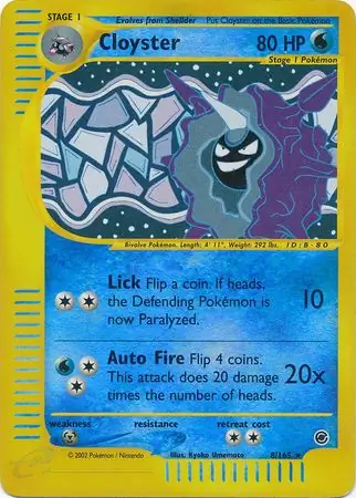 Cloyster Reverse Holo Pokemon card from Expedition