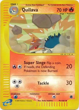 Quilava Reverse Holo Pokemon card from Expedition
