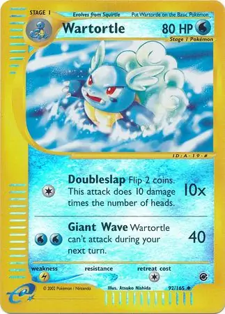 Wartortle Reverse Holo Pokemon card from Expedition