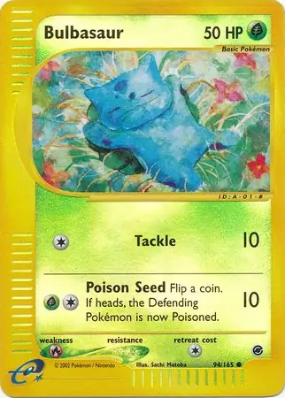 Bulbasaur Reverse Holo Pokemon card from Expedition