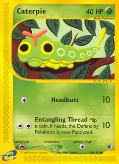 Caterpie Pokemon card from Expedition