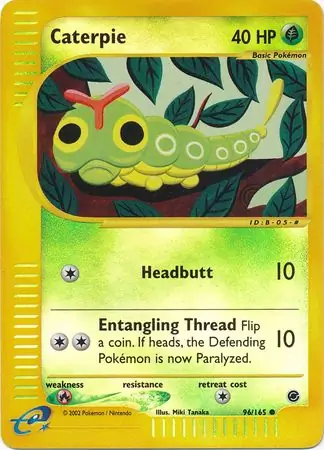 Caterpie Reverse Holo Pokemon card from Expedition