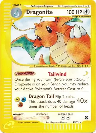 Dragonite Reverse Holo Pokemon card from Expedition