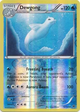 Dewgong Reverse Holo Pokemon card from Fates Collide