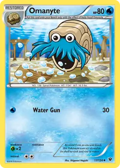 Omanyte Pokemon card from Fates Collide