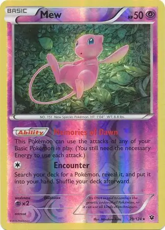 Mew Reverse Holo Pokemon card from Fates Collide