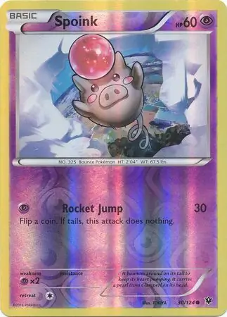 Spoink Reverse Holo Pokemon card from Fates Collide