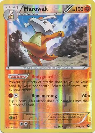 Marowak Reverse Holo Pokemon card from Fates Collide