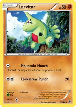 Larvitar Pokemon card from Fates Collide