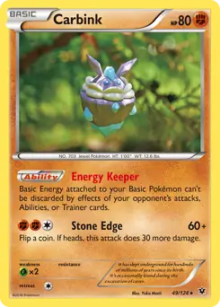 Carbink Pokemon card from Fates Collide