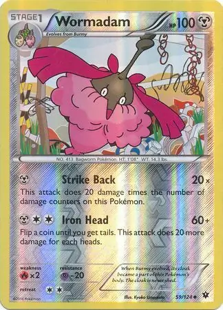 Wormadam Reverse Holo Pokemon card from Fates Collide