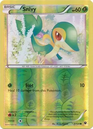 Snivy Reverse Holo Pokemon card from Fates Collide