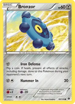 Bronzor Pokemon card from Fates Collide