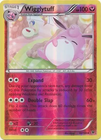 Wigglytuff Reverse Holo Pokemon card from Fates Collide