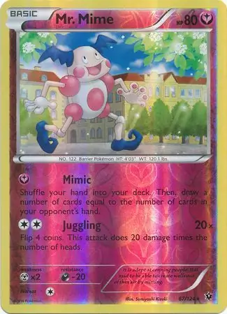 Mr. Mime Reverse Holo Pokemon card from Fates Collide