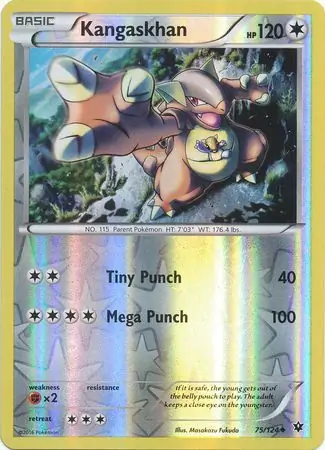 Kangaskhan Reverse Holo Pokemon card from Fates Collide