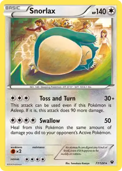 Snorlax Pokemon card from Fates Collide
