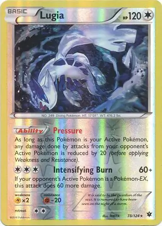 Lugia Reverse Holo Pokemon card from Fates Collide