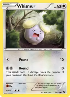 Whismur Pokemon card from Fates Collide