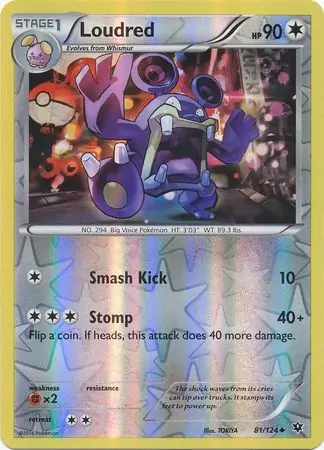 Loudred Reverse Holo Pokemon card from Fates Collide