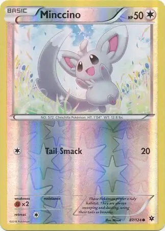 Minccino Reverse Holo Pokemon card from Fates Collide