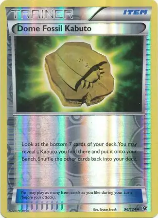 Dome Fossil Kabuto Reverse Holo Pokemon card from Fates Collide