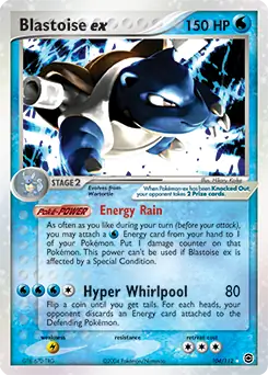 Blastoise ex Pokemon card from Fire Red Leaf Green