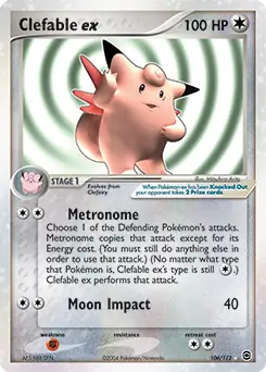 Clefable ex Pokemon card from Fire Red Leaf Green
