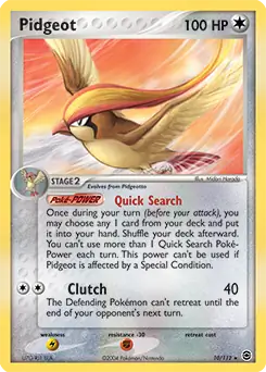 Pidgeot Pokemon card from Fire Red Leaf Green