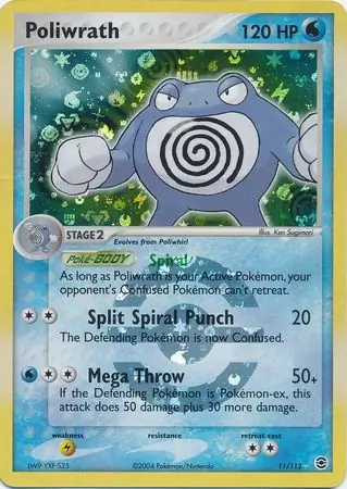 Poliwrath Reverse Holo Pokemon card from Fire Red Leaf Green
