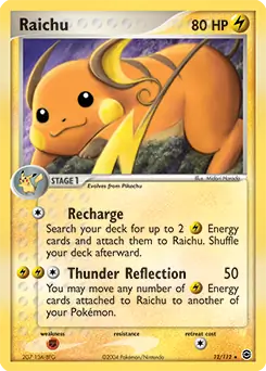 Raichu Pokemon card from Fire Red Leaf Green