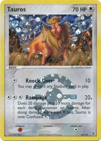 Tauros Reverse Holo Pokemon card from Fire Red Leaf Green