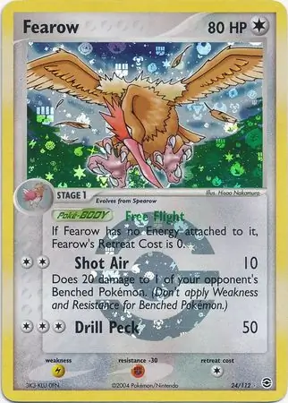 Fearow Reverse Holo Pokemon card from Fire Red Leaf Green
