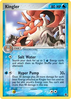 Kingler Pokemon card from Fire Red Leaf Green