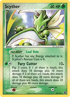 Scyther Pokemon card from Fire Red Leaf Green