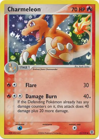 Charmeleon Reverse Holo Pokemon card from Fire Red Leaf Green