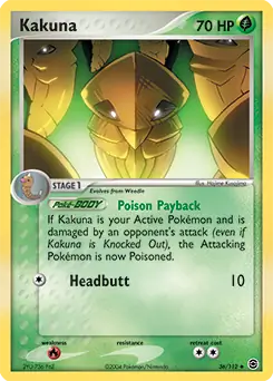 Kakuna Pokemon card from Fire Red Leaf Green
