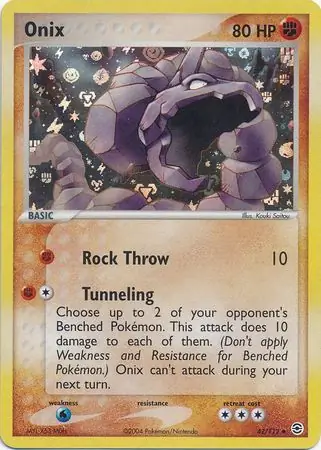 Onix Reverse Holo Pokemon card from Fire Red Leaf Green