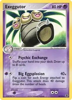 Exeggutor Pokemon card from Fire Red Leaf Green
