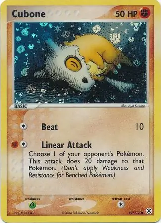 Cubone Reverse Holo Pokemon card from Fire Red Leaf Green
