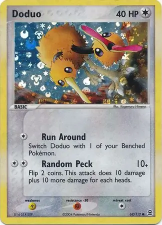 Doduo Reverse Holo Pokemon card from Fire Red Leaf Green