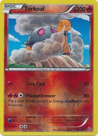 Torkoal Reverse Holo Pokemon card from Flashfire