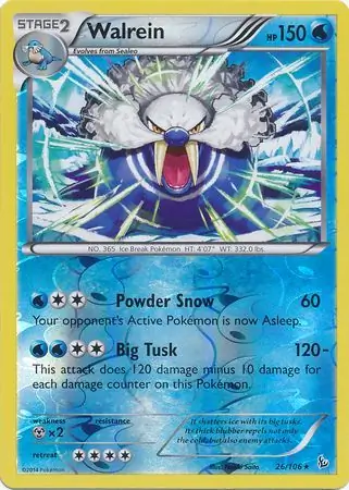 Walrein Reverse Holo Pokemon card from Flashfire
