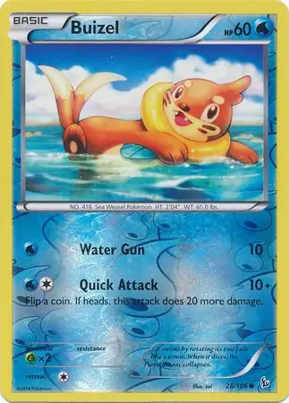 Buizel Reverse Holo Pokemon card from Flashfire
