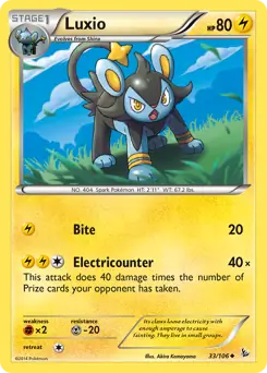 Luxio Pokemon card from Flashfire
