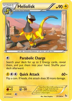 Heliolisk Pokemon card from Flashfire
