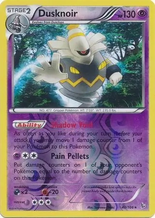 Dusknoir Reverse Holo Pokemon card from Flashfire