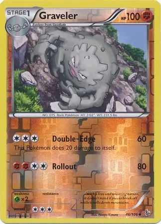 Graveler Reverse Holo Pokemon card from Flashfire