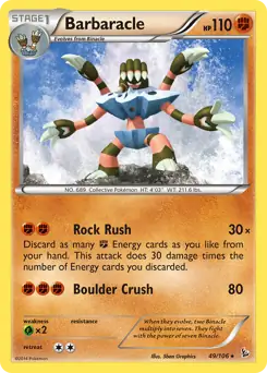 Barbaracle Pokemon card from Flashfire